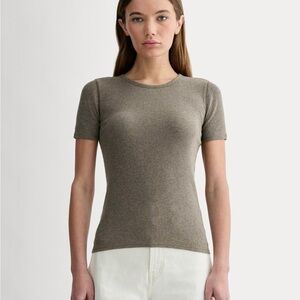Everlane The Luxe Rib Crew in Heathered Fatigue